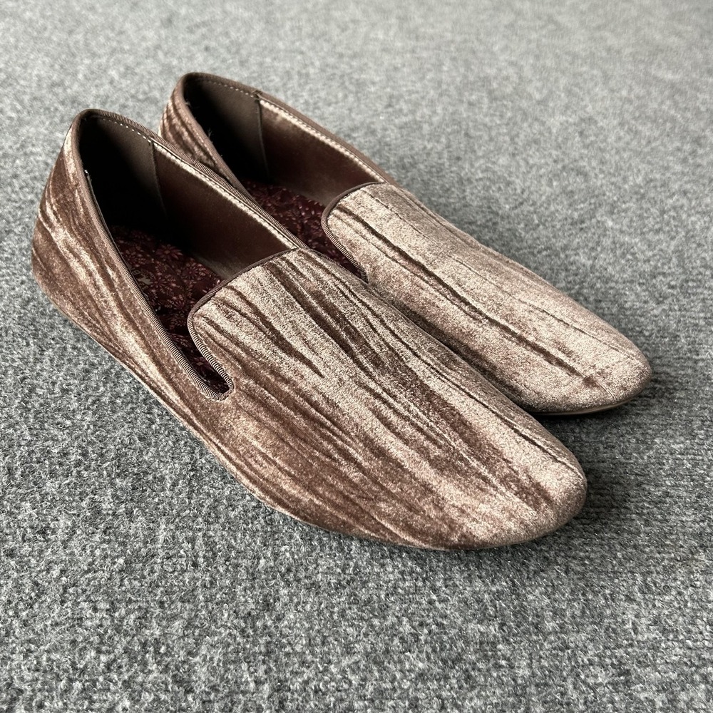 Birdies Donqun Shoes Womens Size 12 Brown Velvet‎ Loafer Flats Cushioned Comfort